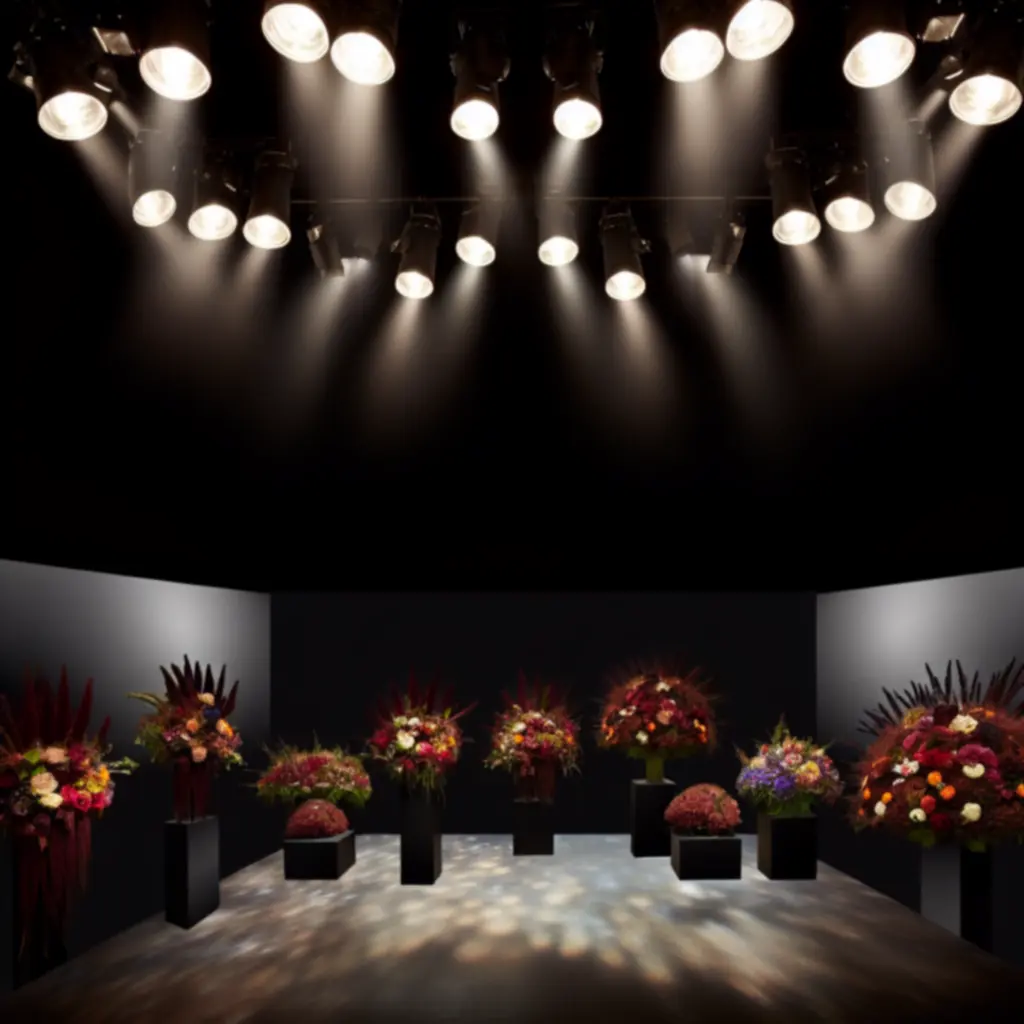 Drámai fényben megvilágított luxus virágcsokrok kollekciója